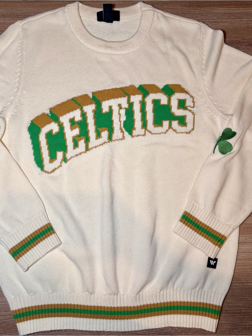Boston Celtics Cream Knit Sweater - NBA